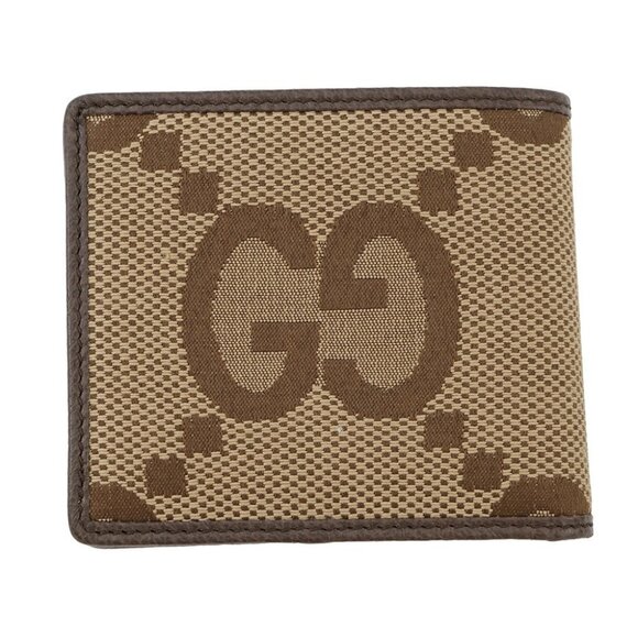 GUCCI Jumbo GG Bifold Wallet Canvas Beige/Brown - Picture 2 of 11
